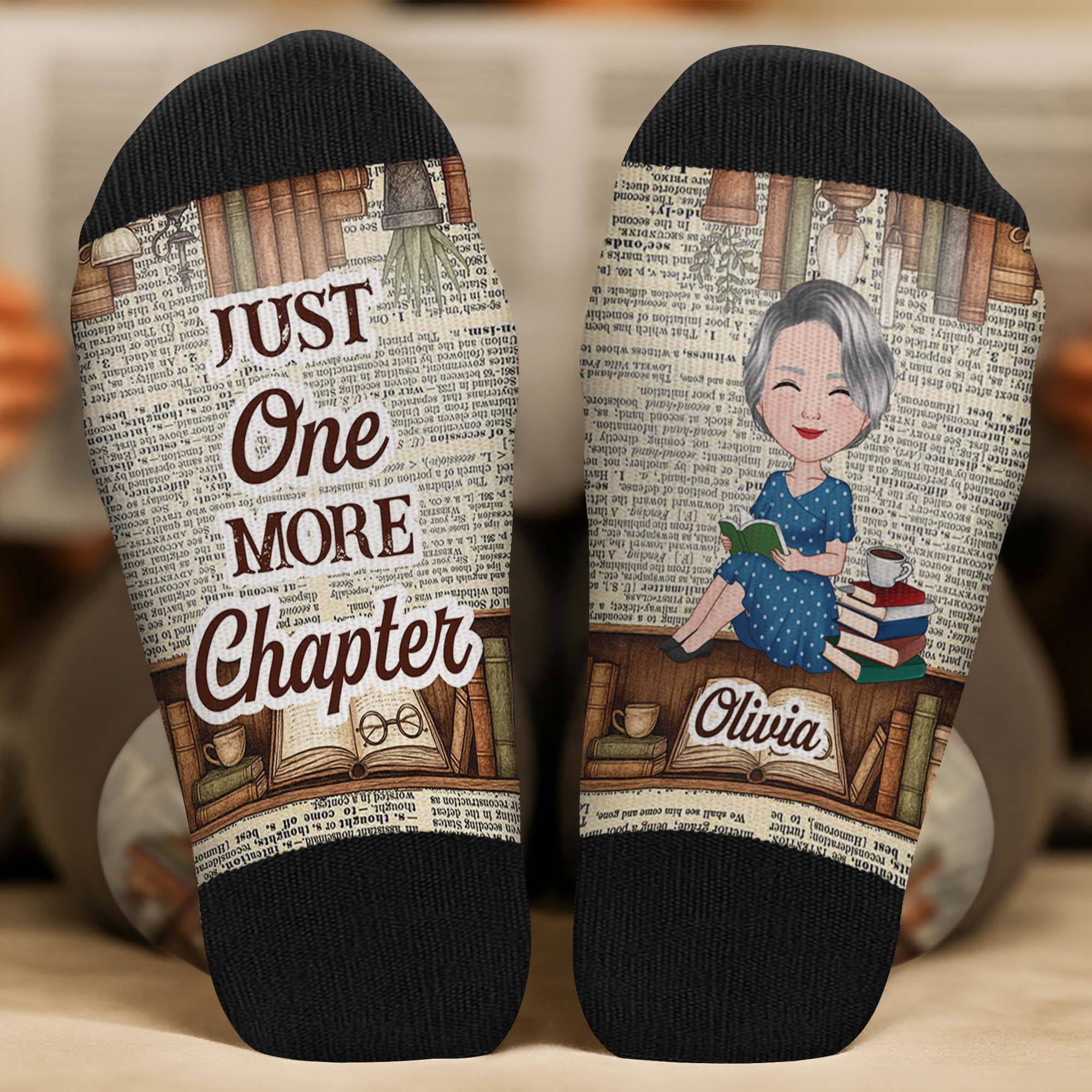 6582JUS2 just a girl who loves books socks personalized gifts for readers 6582JKZ5A