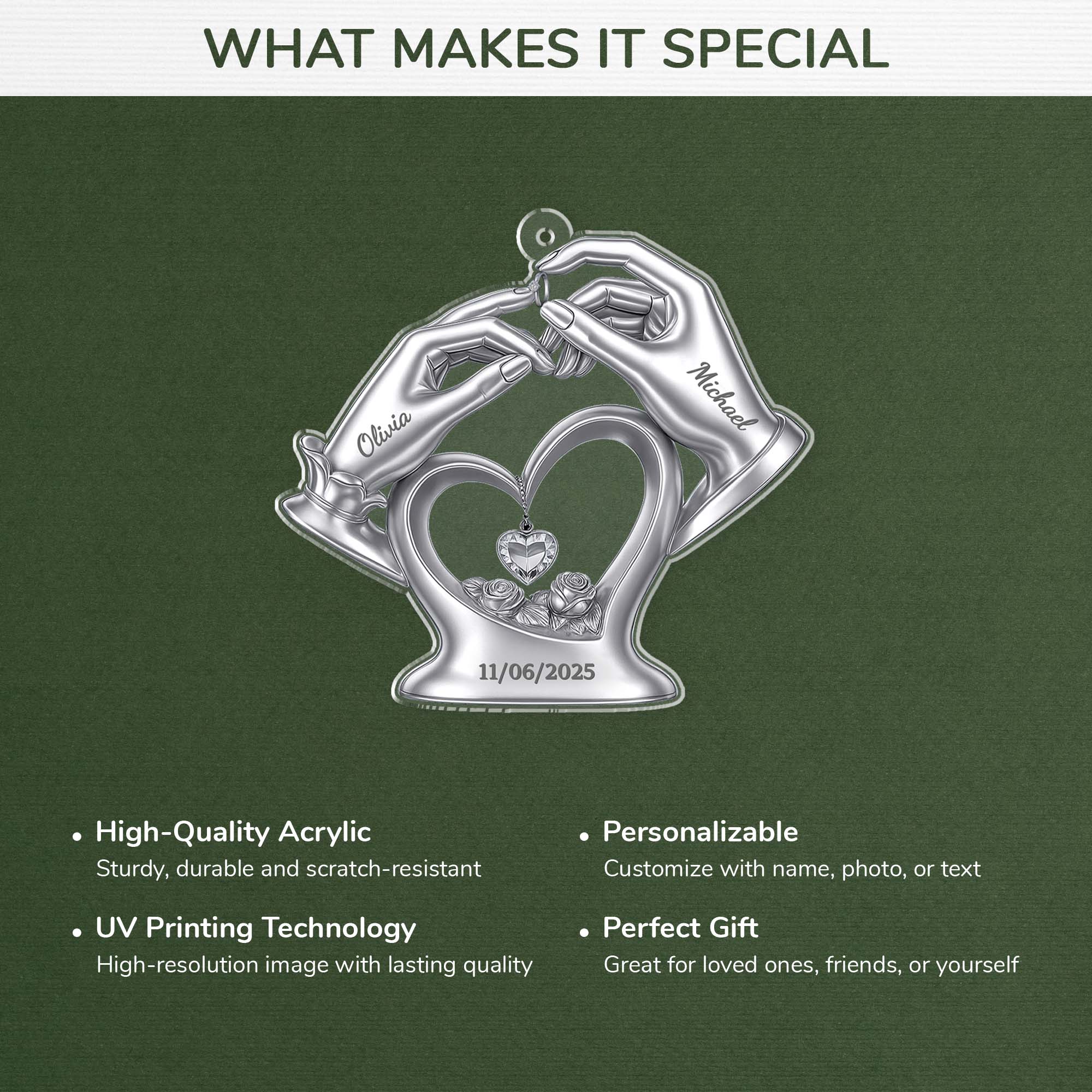 6583OUS4 3d printing effect acrylic wedding christmas ornament custom couple gifts 6583O