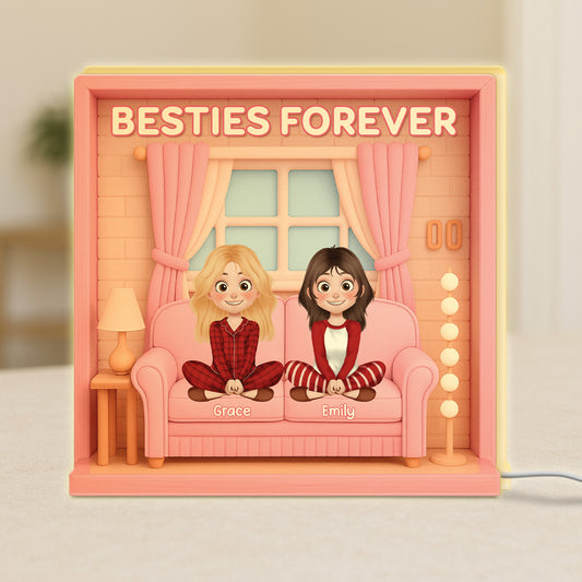 6585LUS1 3d printing effect besties forever light box custom gifts for friendssister 6585lcqaf