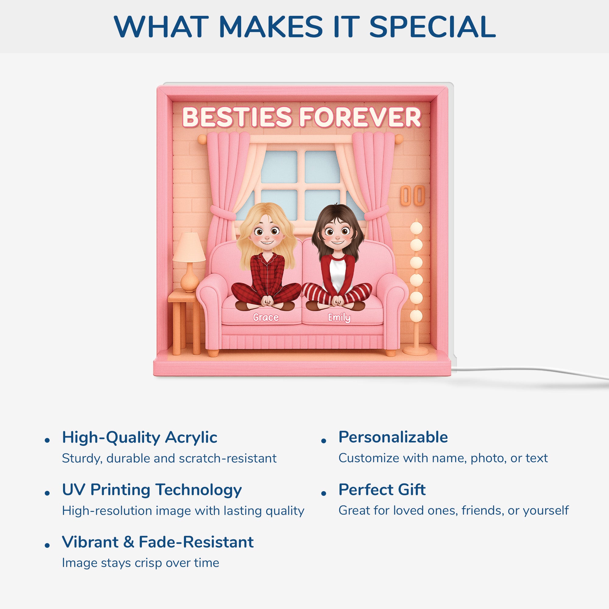 6585LUS4 3d printing effect besties forever light box custom gifts for friendssister 6585lcqaf
