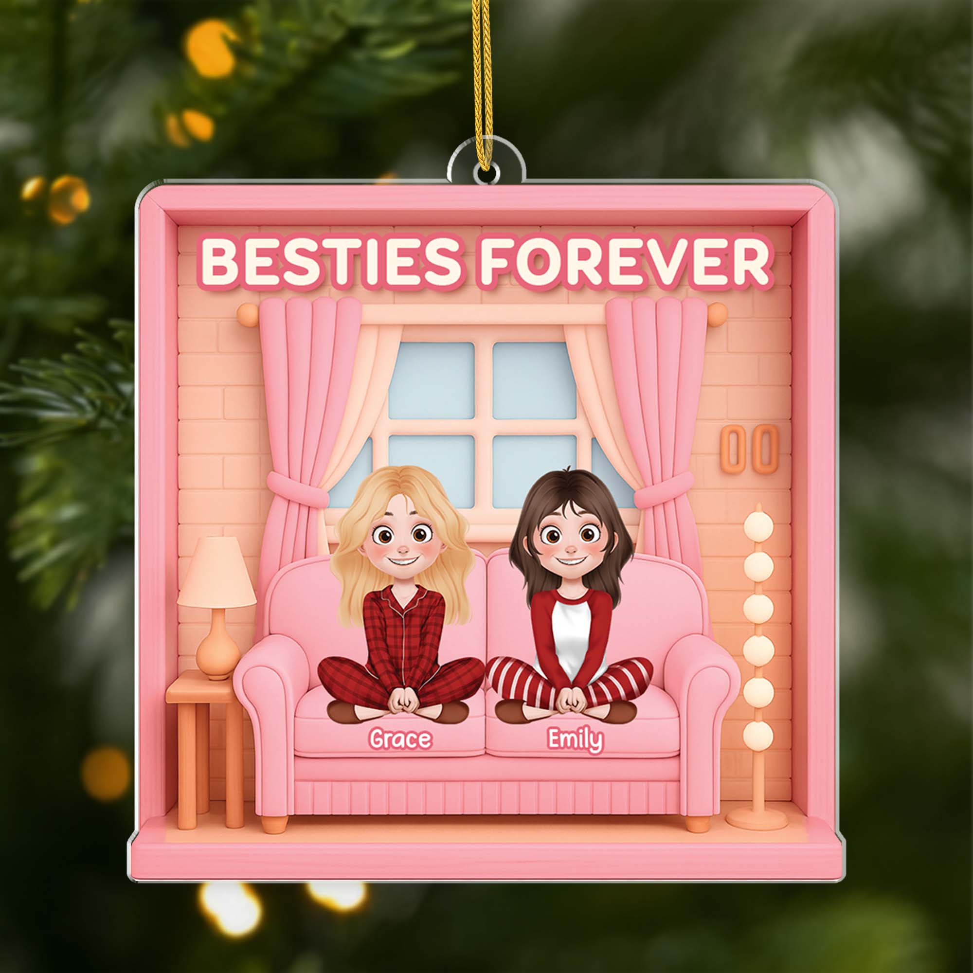 6585OUS1 3d printing effect acrylic christmas ornaments custom gifts for friends 6585OKQAF