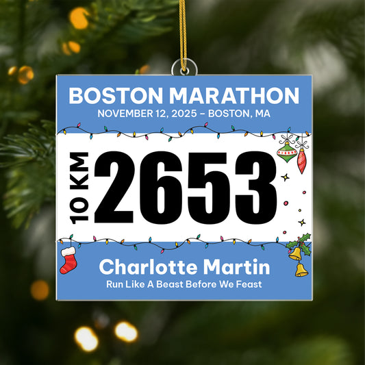 6589OUS1 acrylic marathon ornament_ custom christmas gifts for the runner_ 6589O8PNA