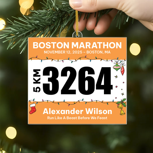 6589OUS2 acrylic marathon ornament_ custom christmas gifts for the runner_ 6589O8PNA