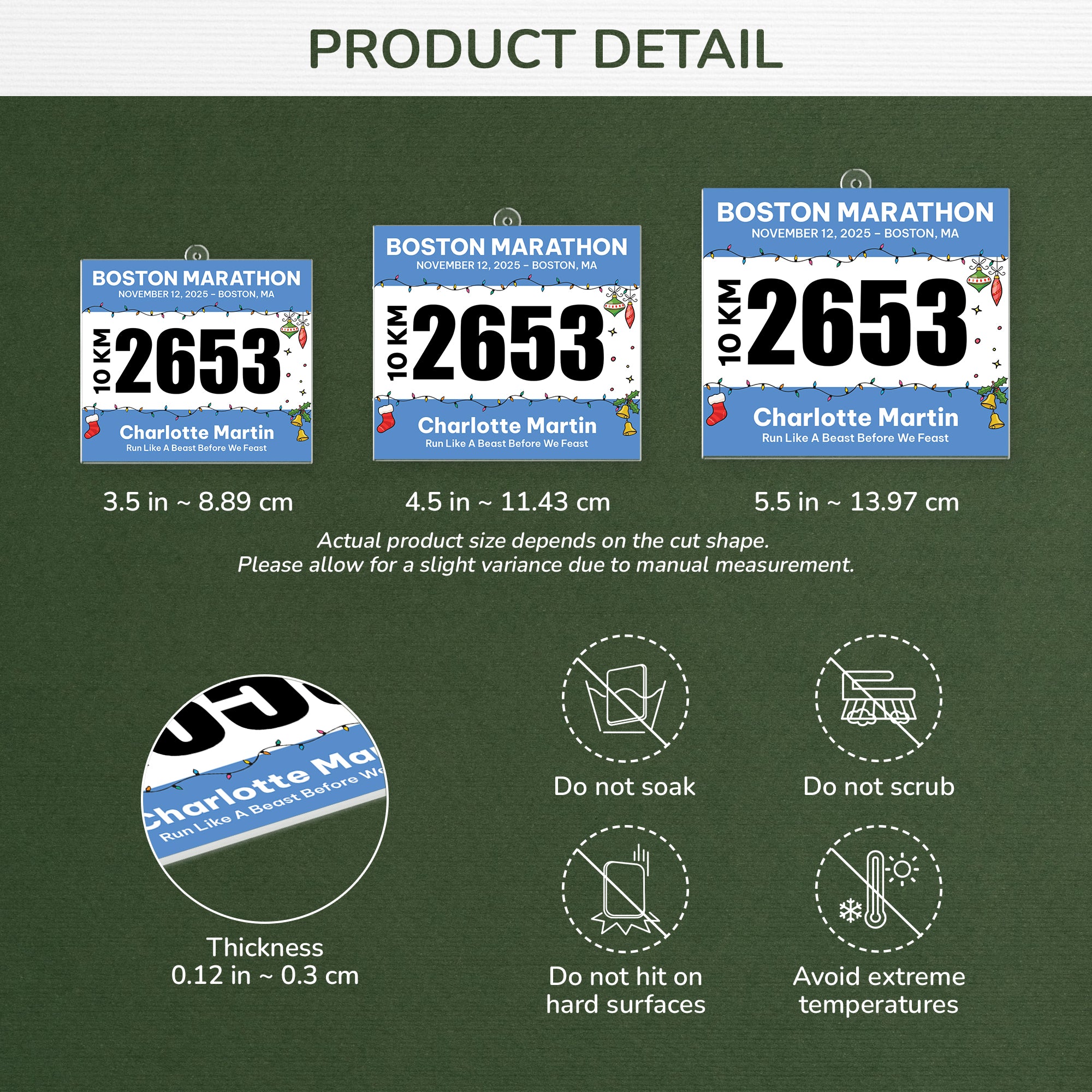 6589OUS3 acrylic marathon ornament_ custom christmas gifts for the runner_ 6589O8PNA