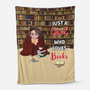6595BUS1 just a girl who loves books blanket_ custom gifts for book lovers 6595B