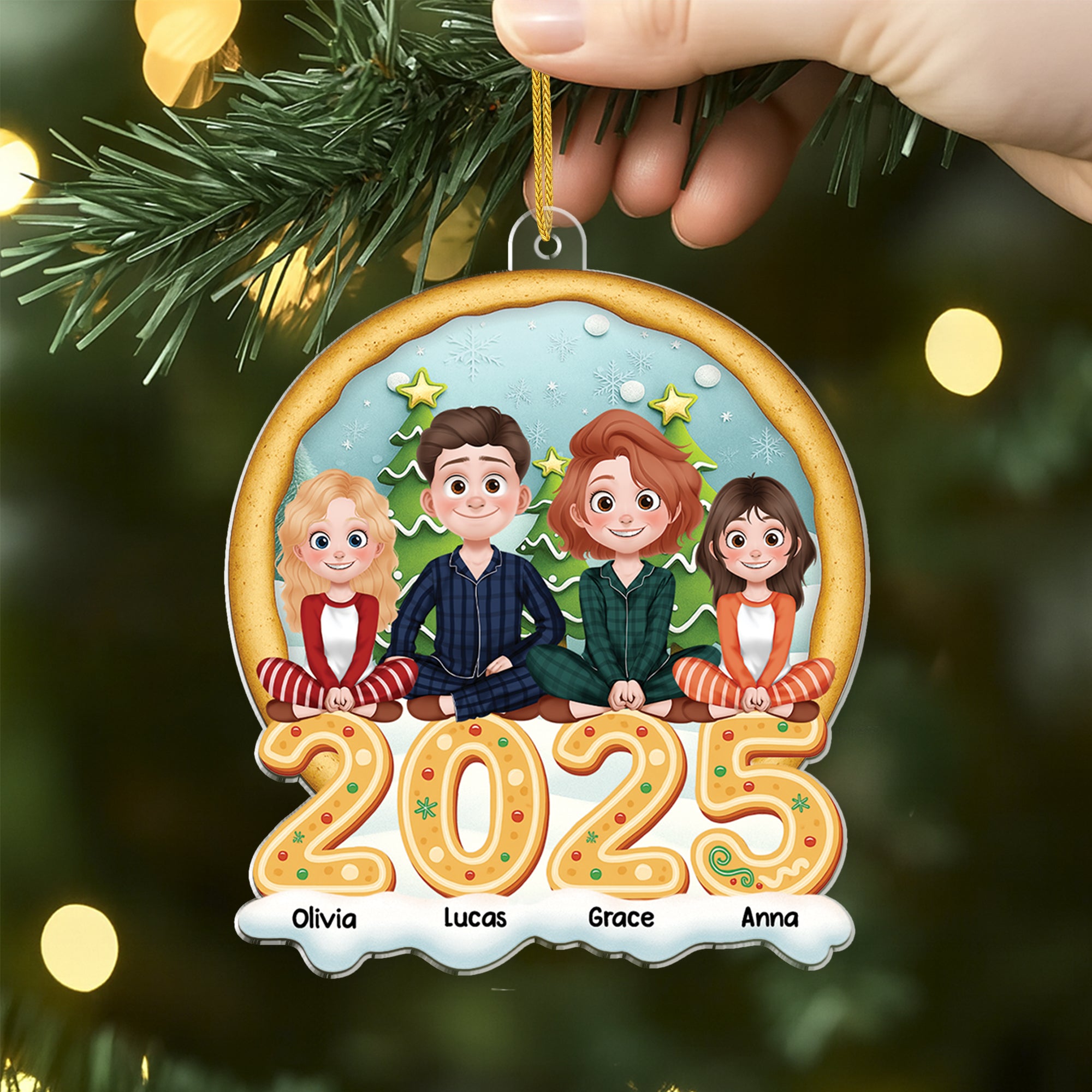 6597OUS2 3d printing effect personalized acrylic family christmas ornaments with pets_ 6597OTYCI