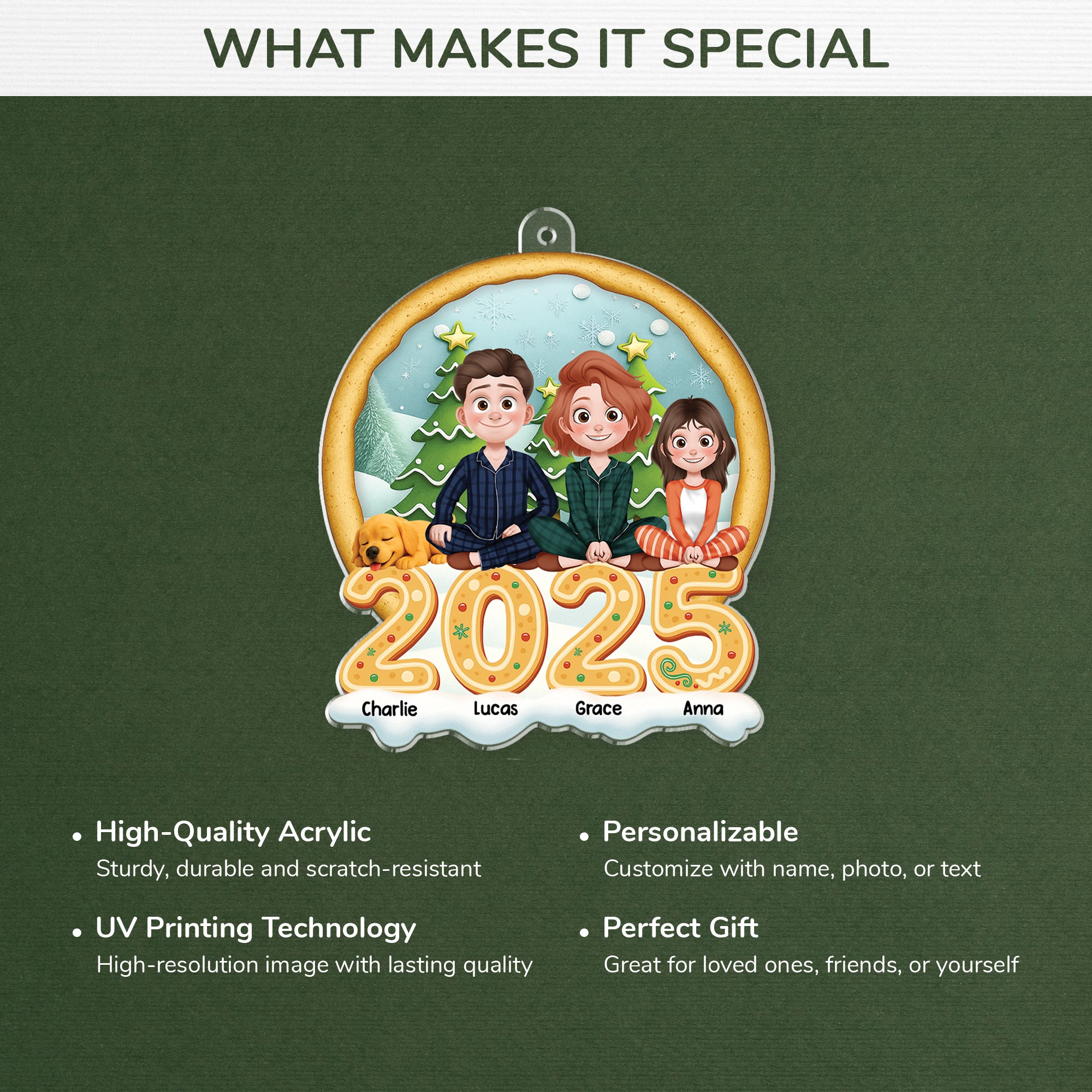 6597OUS4 3d printing effect personalized acrylic family christmas ornaments with pets_ 6597OTYCI