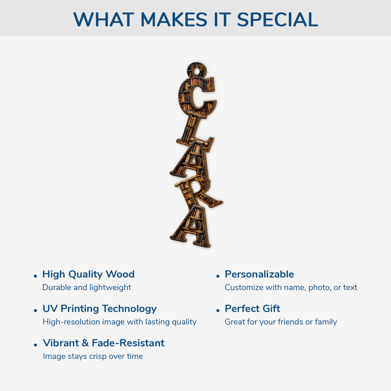 6599OUS4 3d printing effect 1 layered wooden letter ornaments custom book lovers christmas gifts_ 6599O6M5A