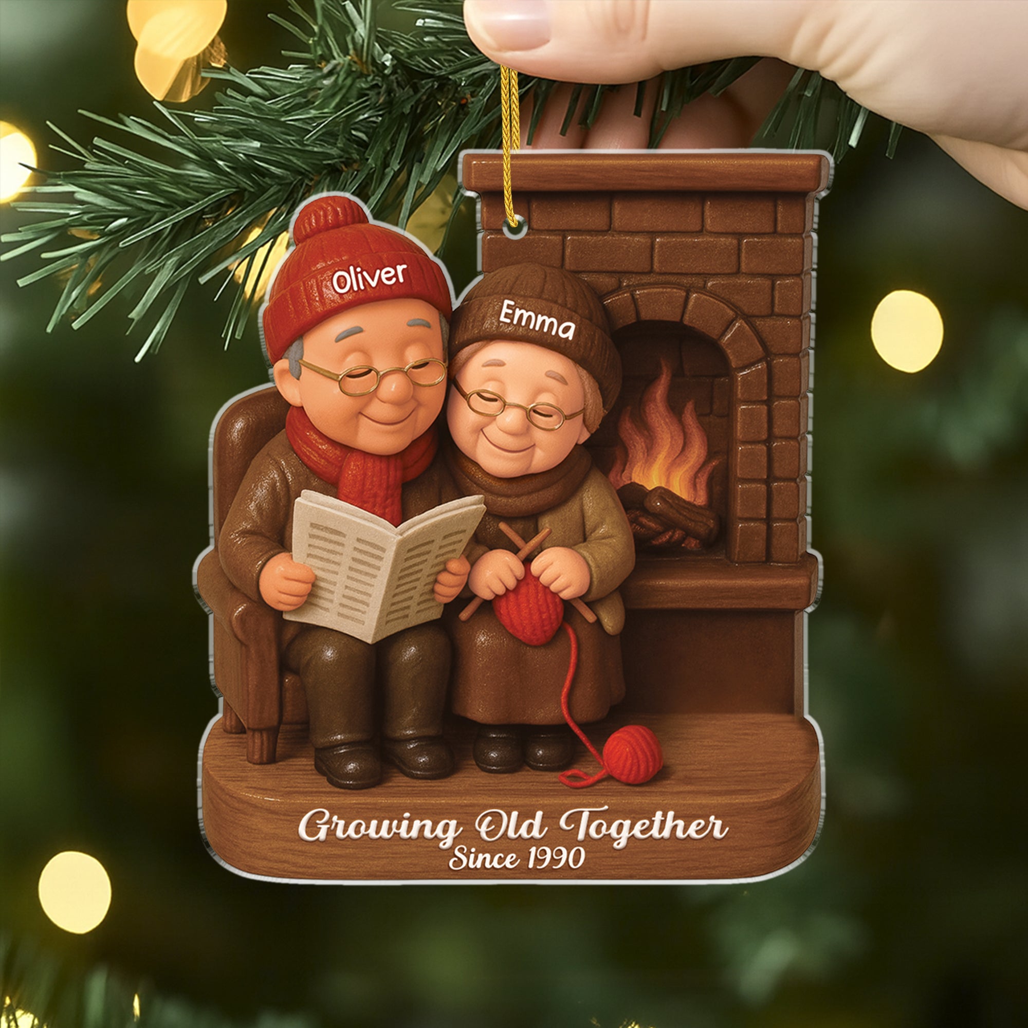 6608OUS2 3d printing effect acrylic growing old together since ornament custom couples christmas gifts 6608OKMZG