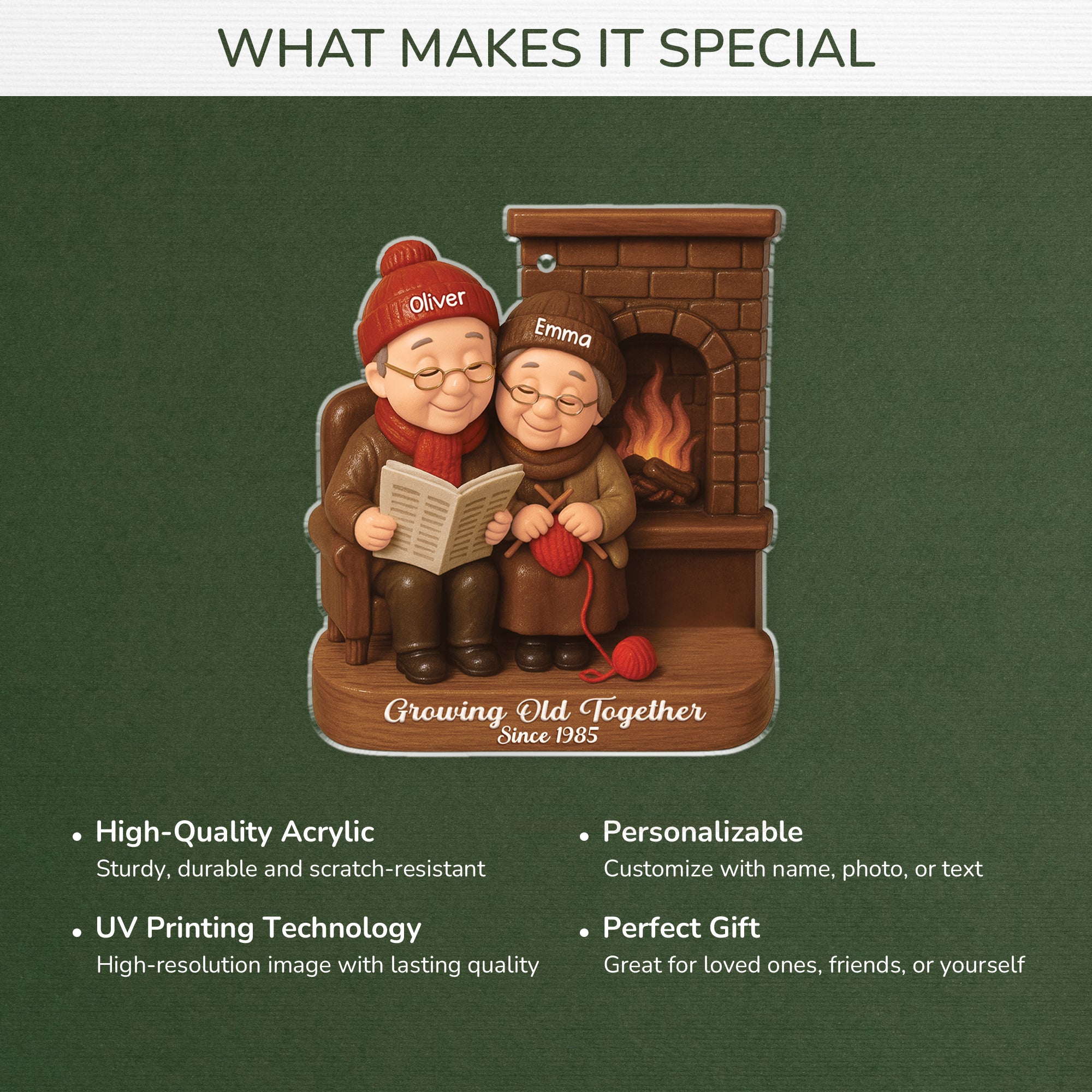 6608OUS4 3d printing effect acrylic growing old together since ornament custom couples christmas gifts 6608OKMZG