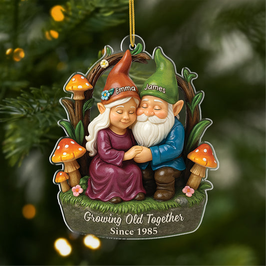 6612OUS1 3d printing effect acrylic gnome christmas ornaments personalized gifts for couples 6612O3VNG