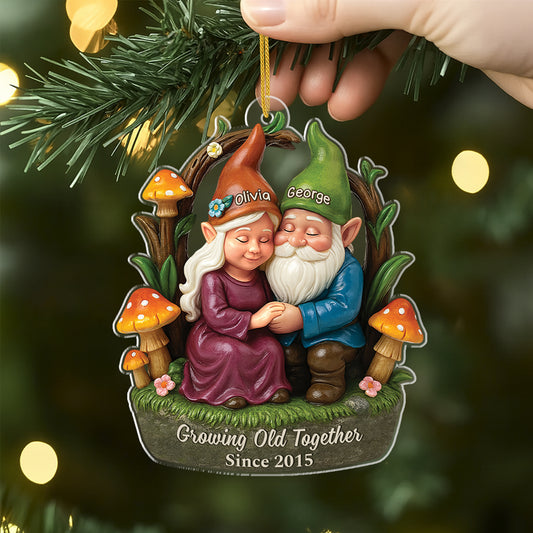 6612OUS2 3d printing effect acrylic gnome christmas ornaments personalized gifts for couples 6612O3VNG