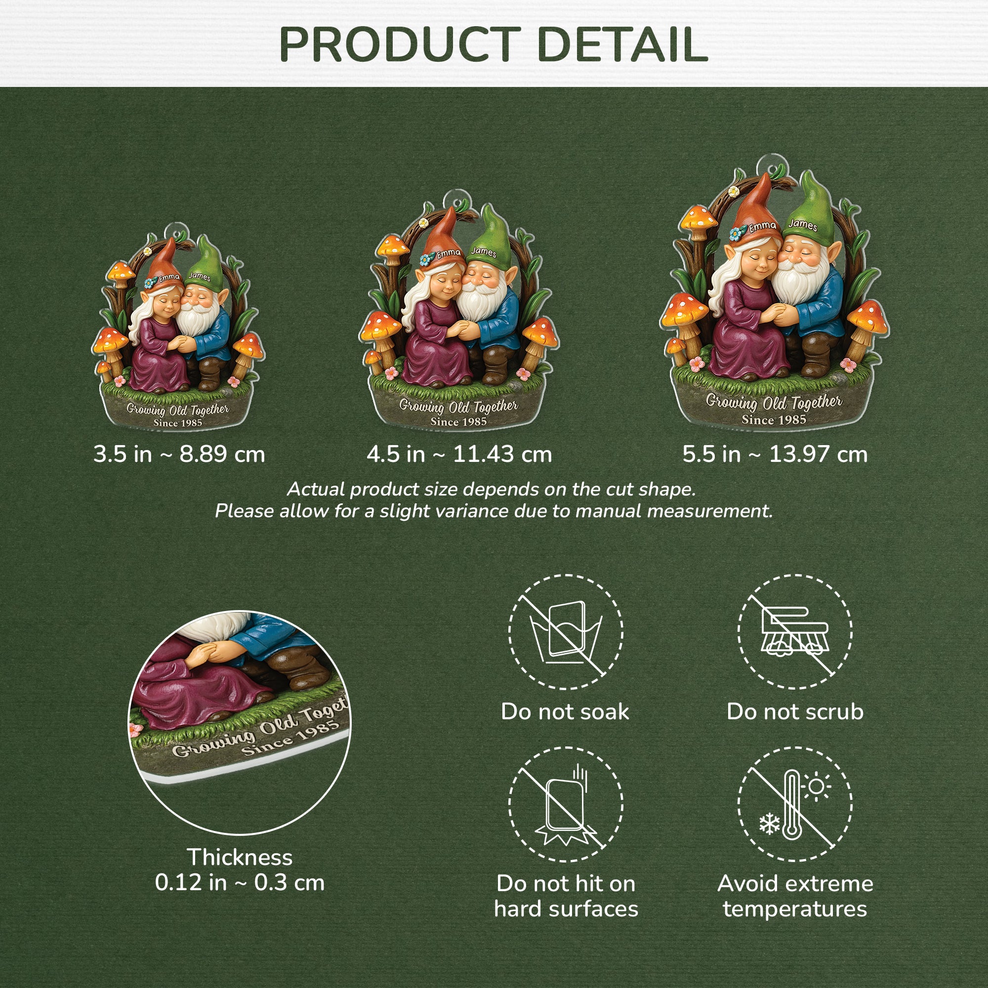 6612OUS3 3d printing effect acrylic gnome christmas ornaments personalized gifts for couples 6612O3VNG