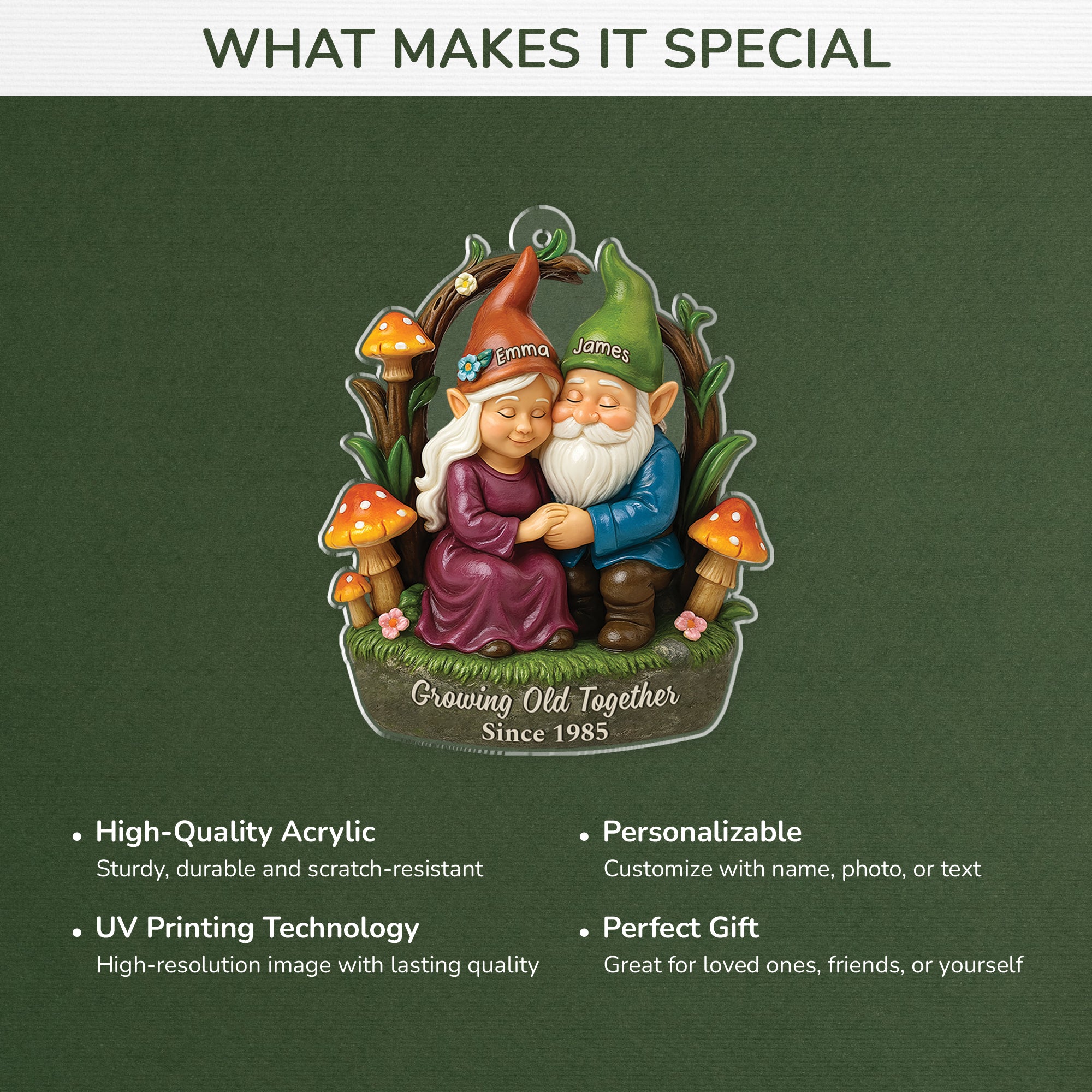 6612OUS4 3d printing effect acrylic gnome christmas ornaments personalized gifts for couples 6612O3VNG