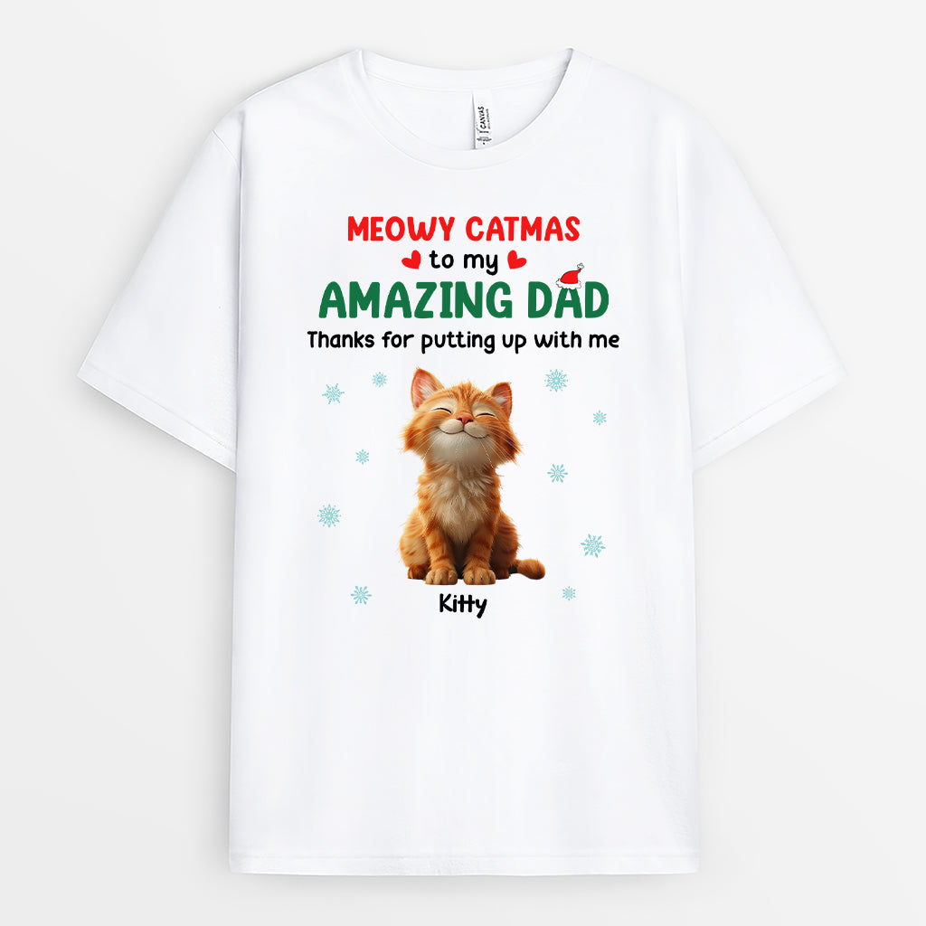 6614AUS1 meowy catmas shirt personalized christmas gifts for cat dads 6614AKQ5D