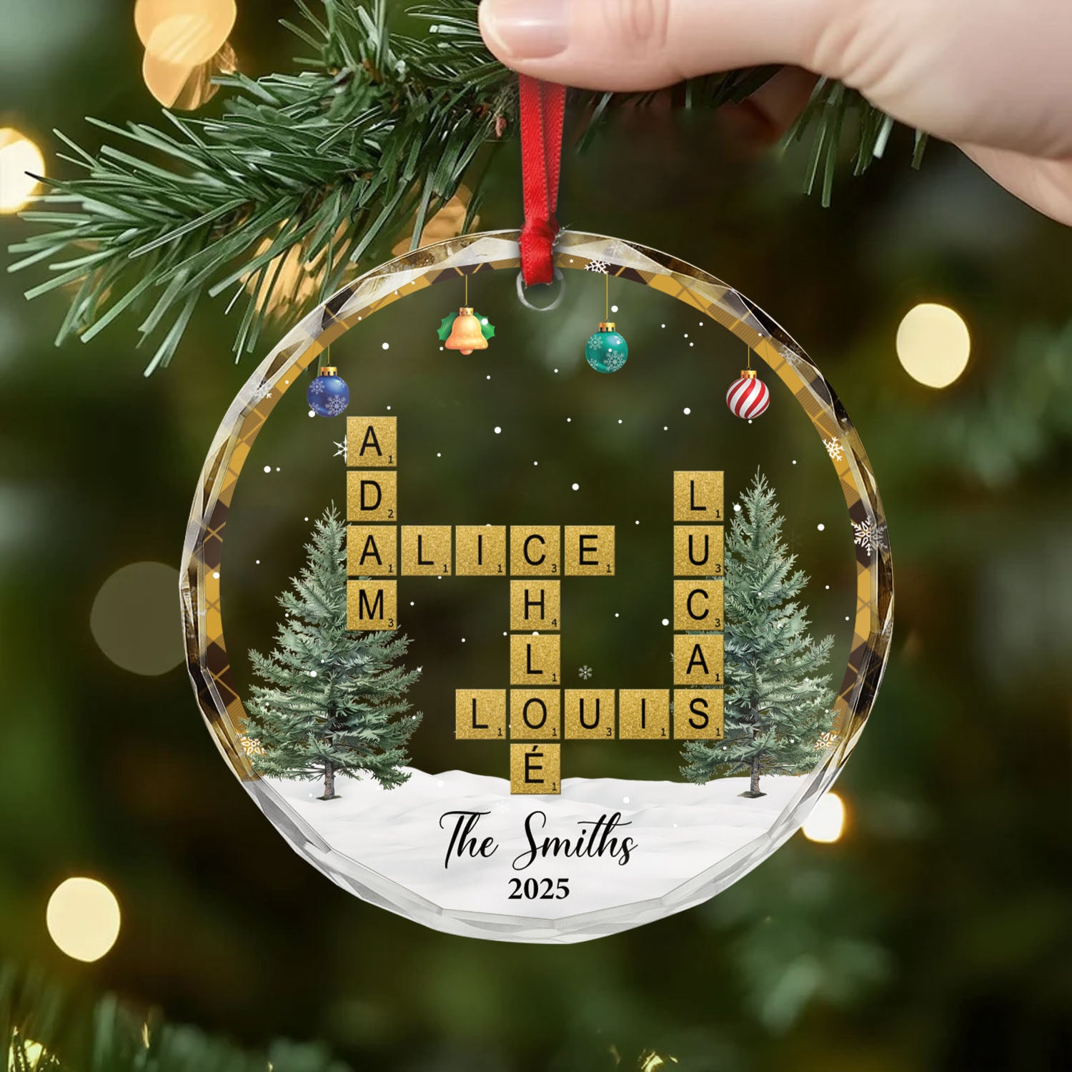 6625OUS2 custom glass christmas ornaments crossword gifts for family 6625O3V5I