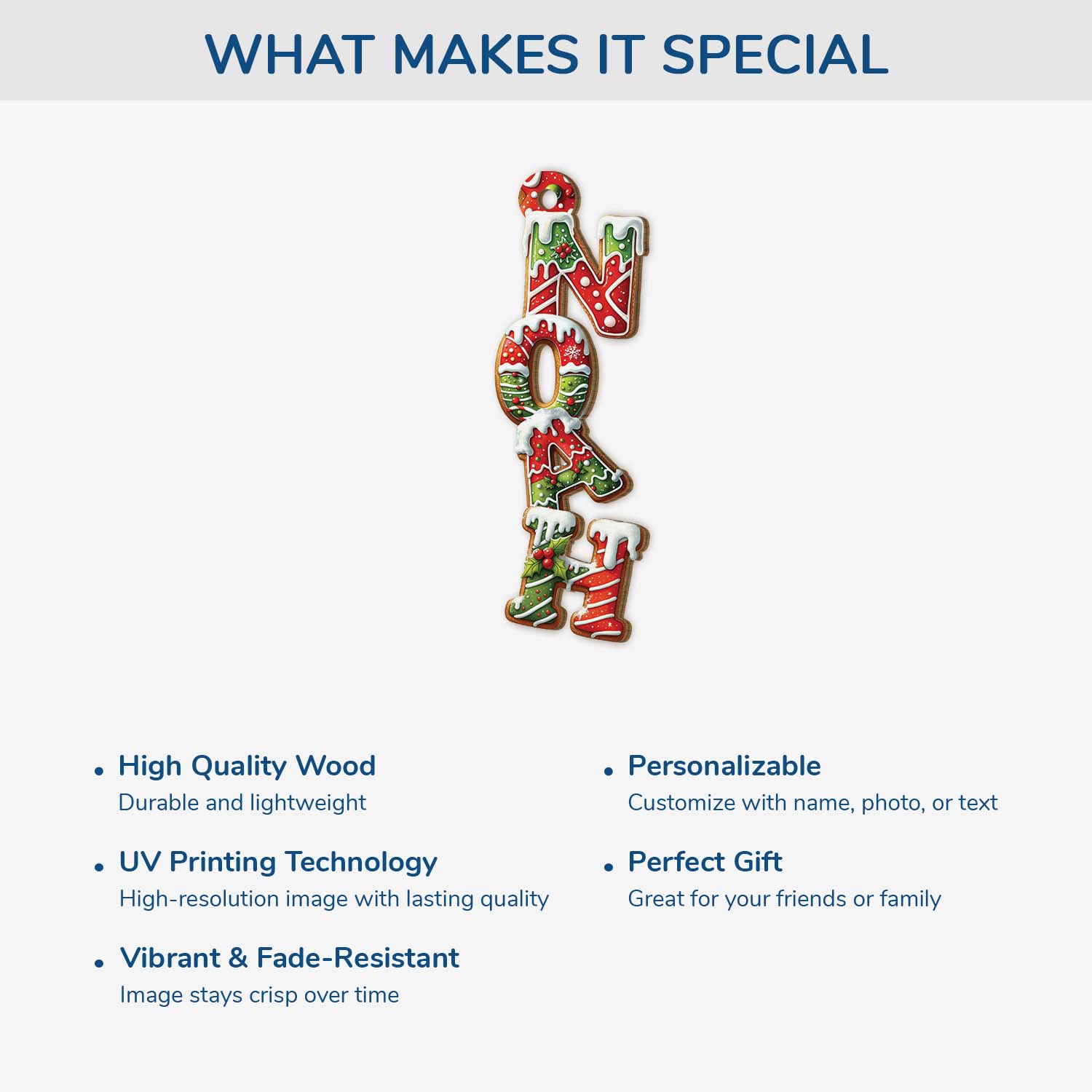 6626OUS4 3d printing effect christmas cookie letter ornaments custom 1 layered wood ornament 6626O3M5A