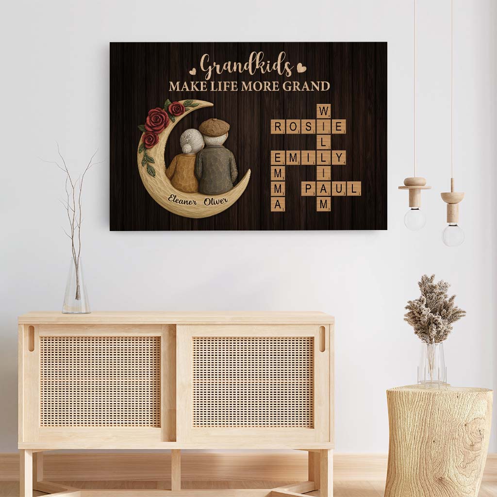 6627CUS3 grandkids make life more grand crossword canvas personalized grandparent gifts 6627C6V5A