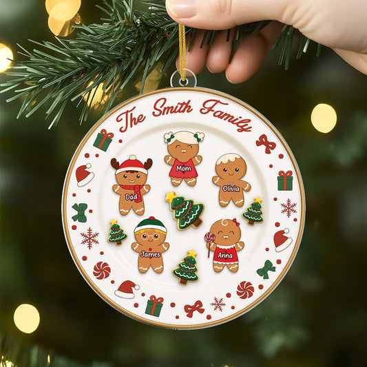 6645OUS2 3d printing effect acrylic gingerbread family ornament_ custom christmas gifts 6645OKM5I