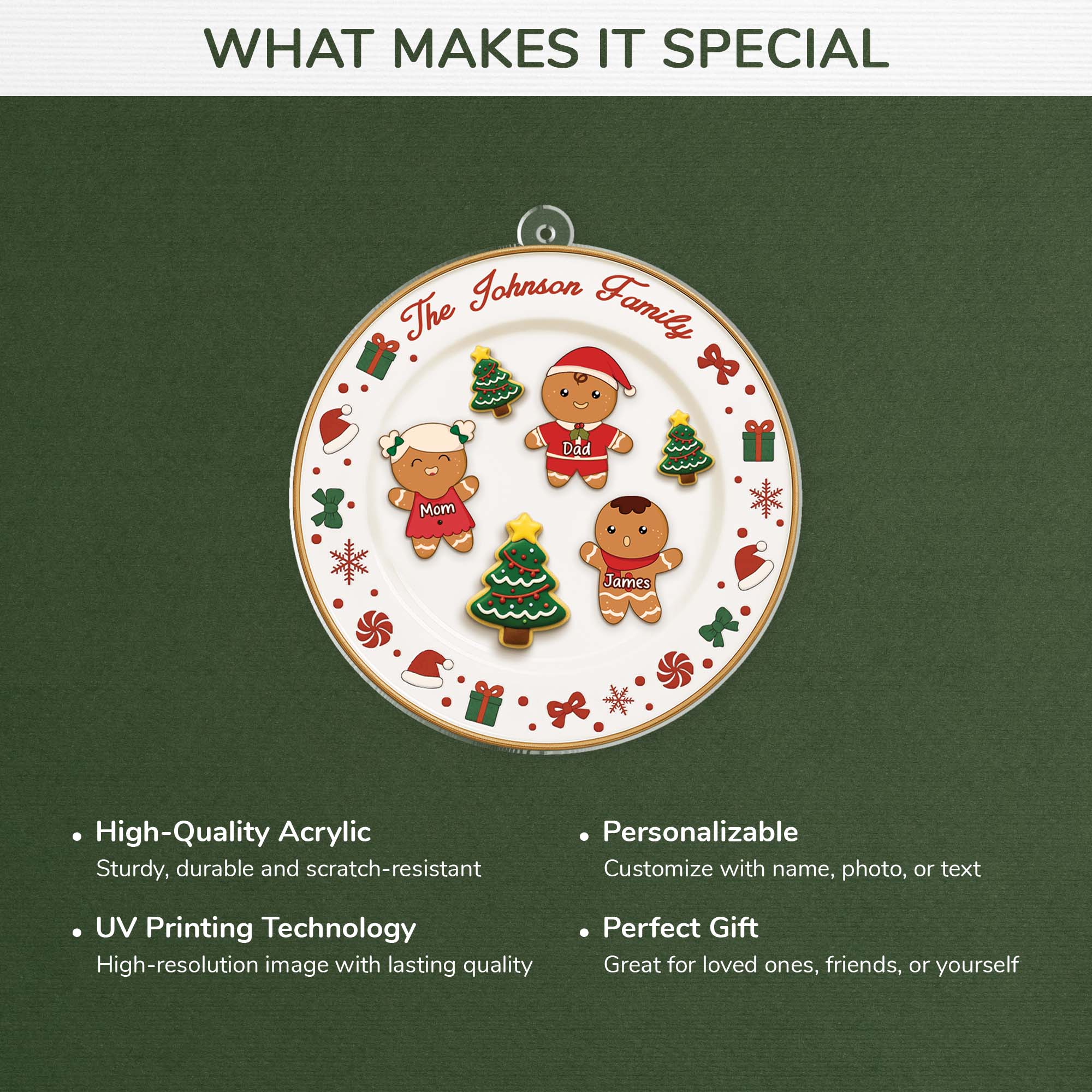 6645OUS4 3d printing effect acrylic gingerbread family ornament_ custom christmas gifts 6645OKM5I