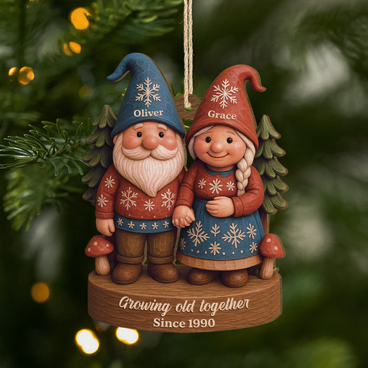 6647OUS1 3d printing effect 1 layered wooden gnome ornament custom couples christmas gifts 6647OKLMG_1