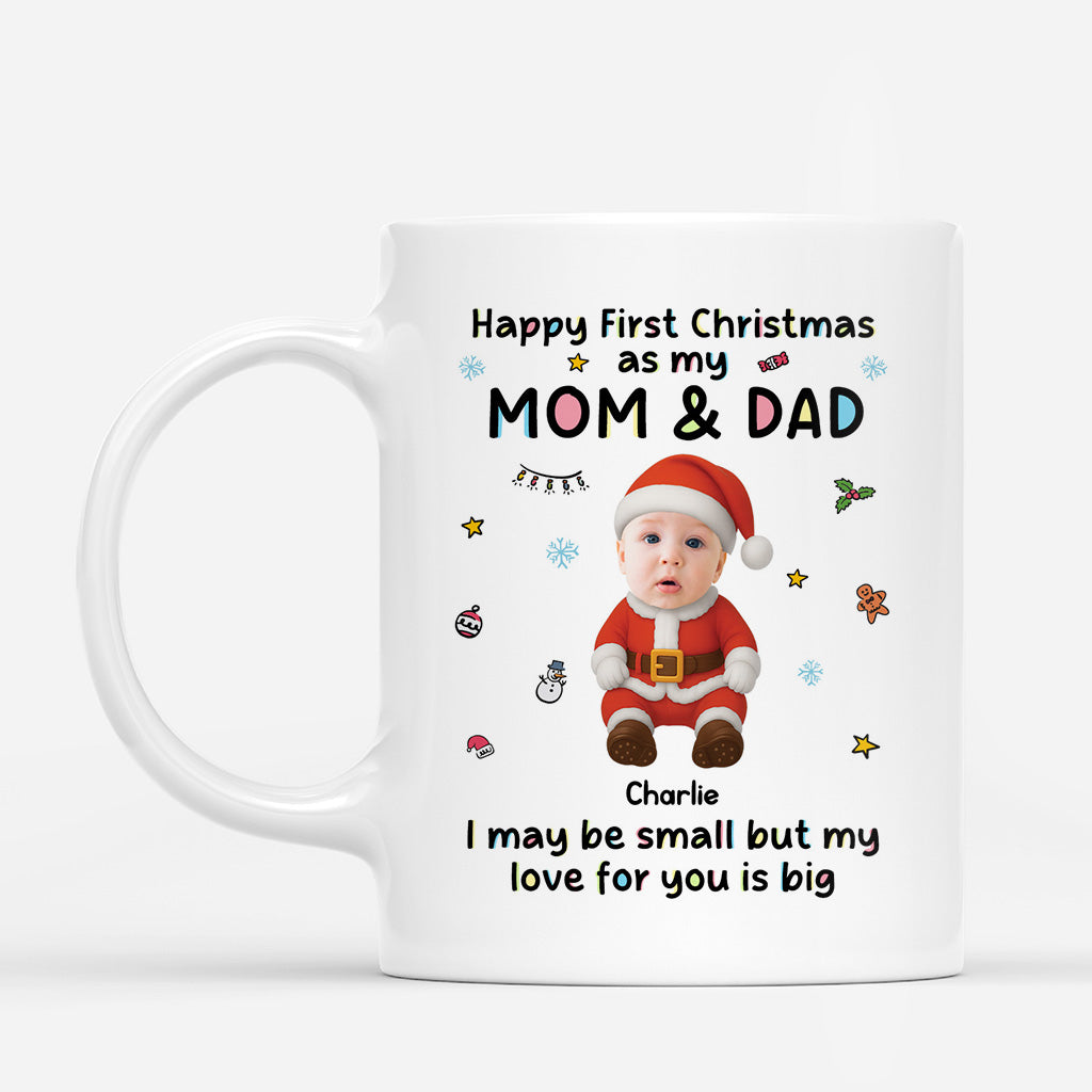 6659MUS1 personalized photo mug happy first christmas as my mom and dad 6659MTVMA