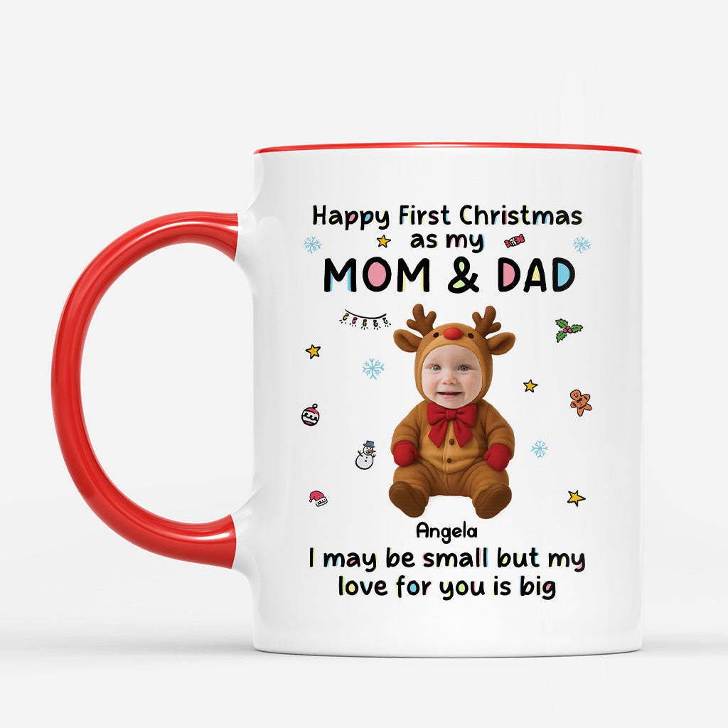 6659MUS2 personalized photo mug happy first christmas as my mom and dad 6659MTVMA