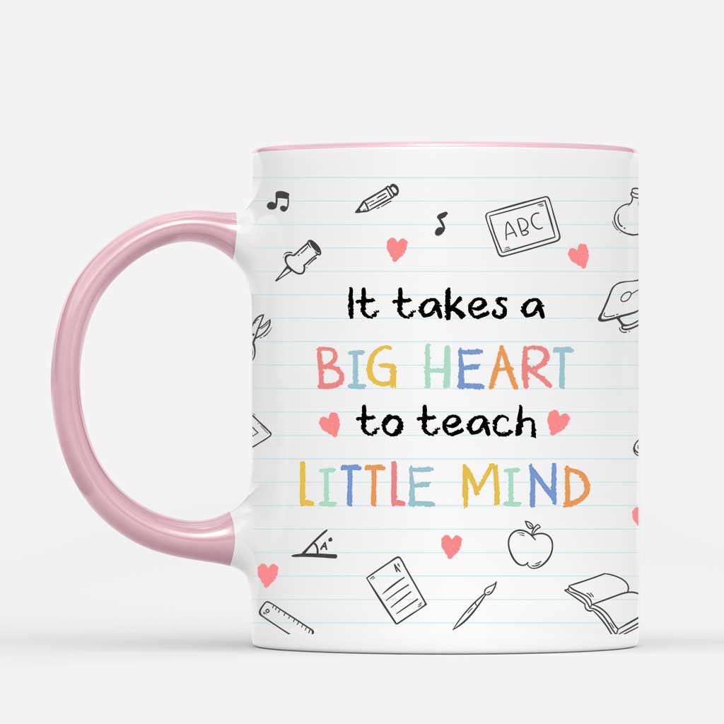 6665MUS2 it takes a big heart to teach little minds mug custom teacher gifts 6665MKQWT
