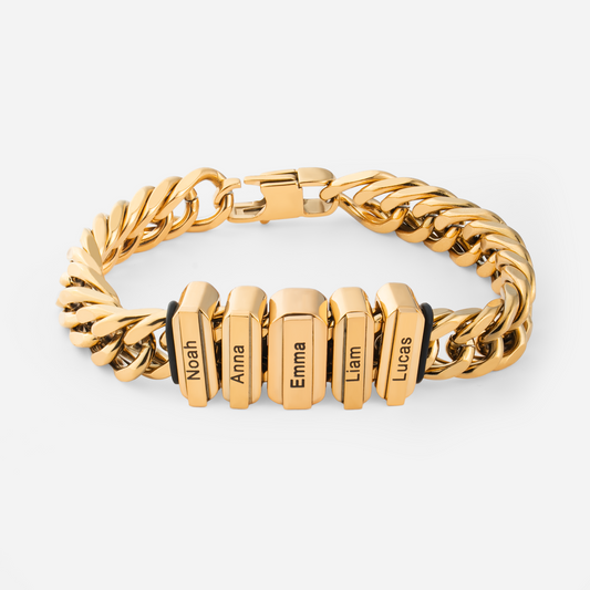 6675JUS1 cuban link bracelet with name beads personalized gifts for men 6675J0T5B