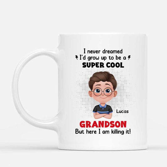 6684MUS1 super cool grandson mug_ personalized kids mugs_ gifts for grandkids 6684M8PWK
