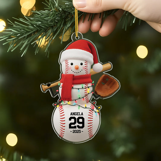 6686OUS2 3d printing effect baseball snowman ornament_ custom acrylic christmas ornament_s 6686OKVQB