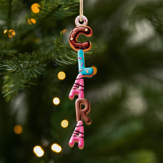 6689OUS1 3d effect donut letter ornament custom 1 layered wooden xmas ornaments 6689O8VZA