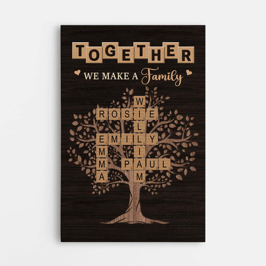 6691CUS1 personalized family crossword camvas together we make a family wall art 6691C3VTI