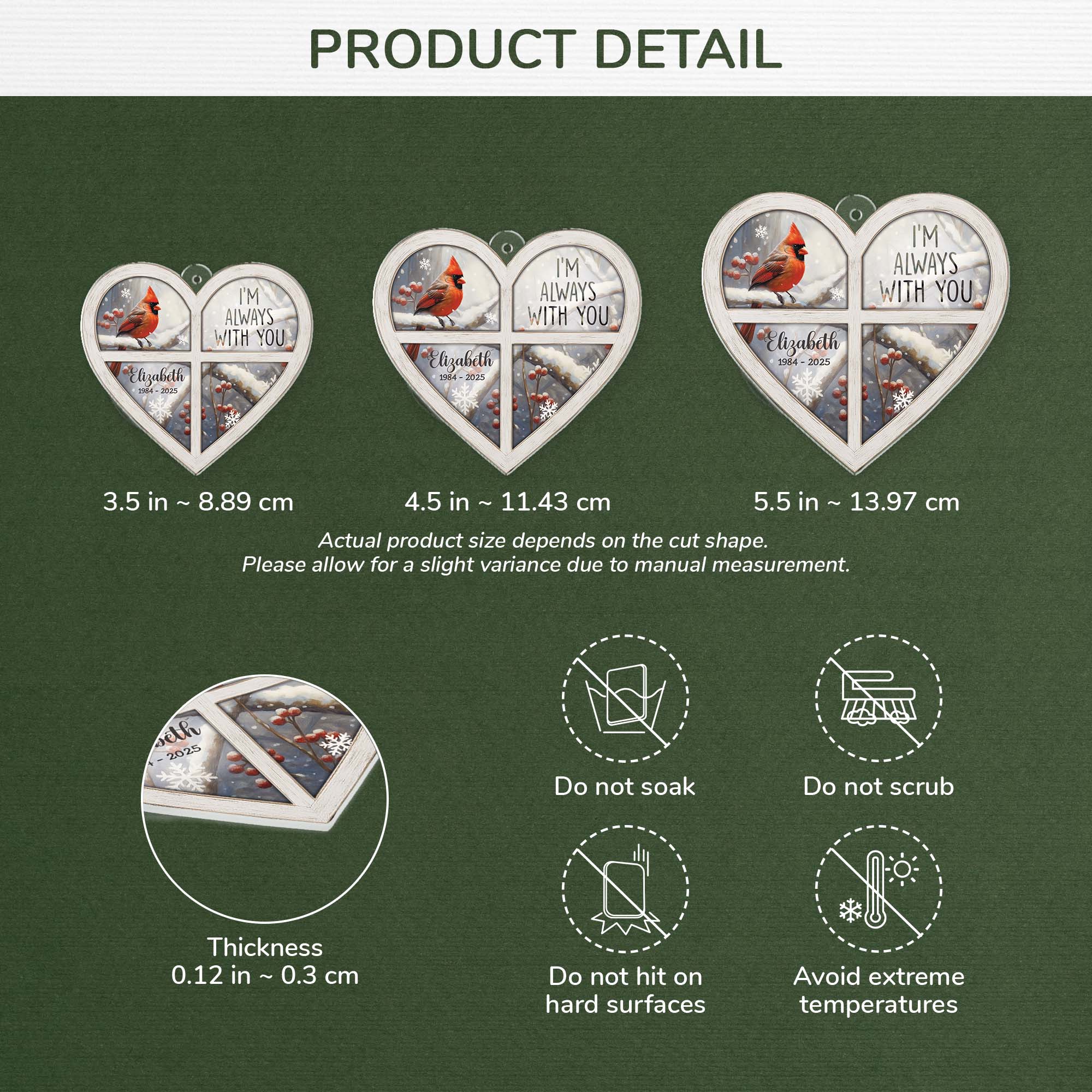 6698OUS3 acrylic cardinal memorial ornament_ personalized remembrance gifts_ 6698O8ZAA