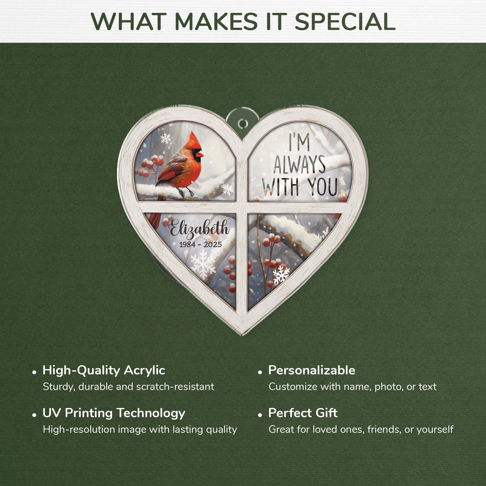 6698OUS4 acrylic cardinal memorial ornament_ personalized remembrance gifts_ 6698O8ZAA