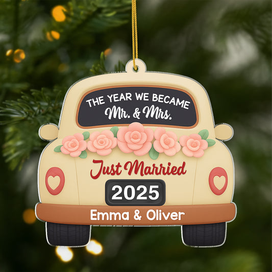6713OUS1 3d printing effect acrylic wedding christmas ornament personalized couple gift 6713OKLCG_1
