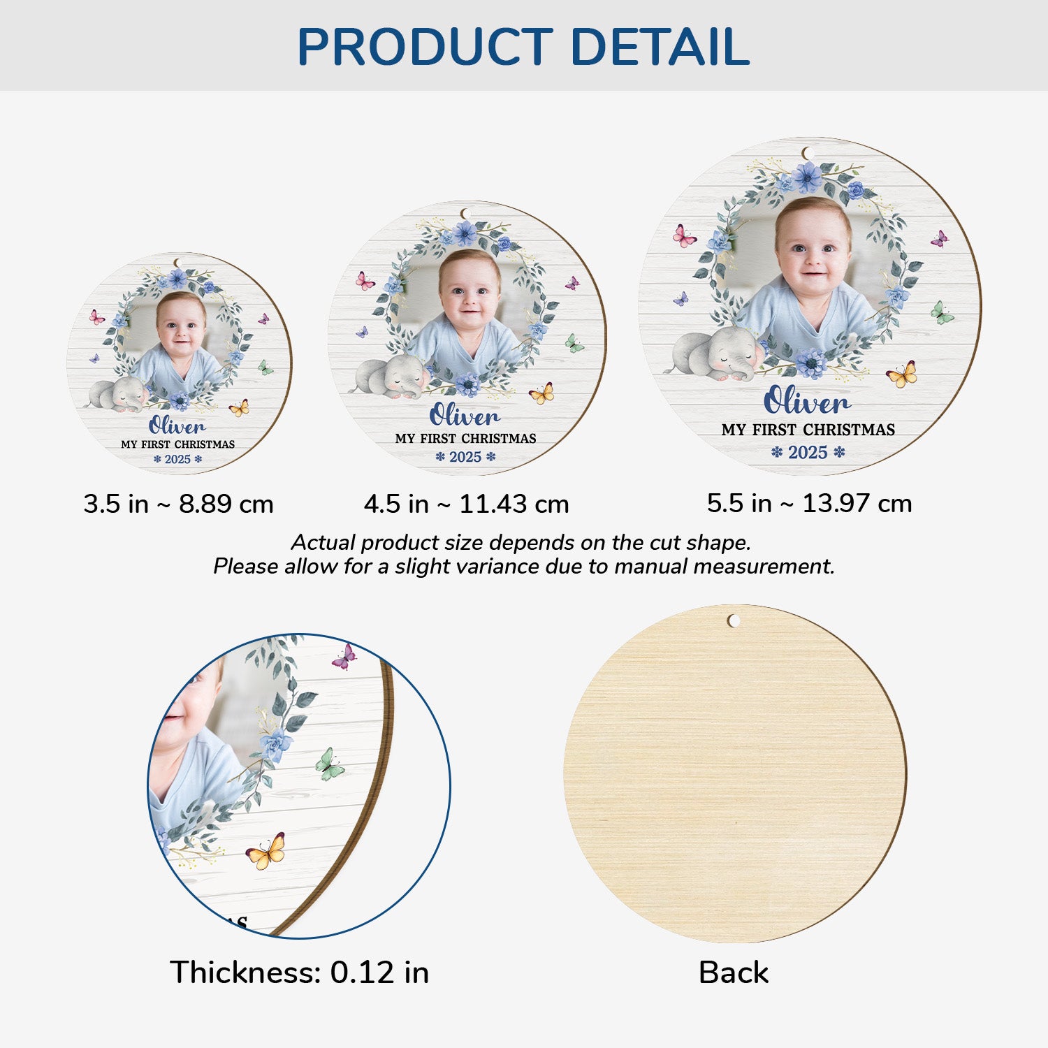 6714OUS3 1 layered wooden newborn ornaments_ with photo custom christmas gifts for kids 6714O8PTK