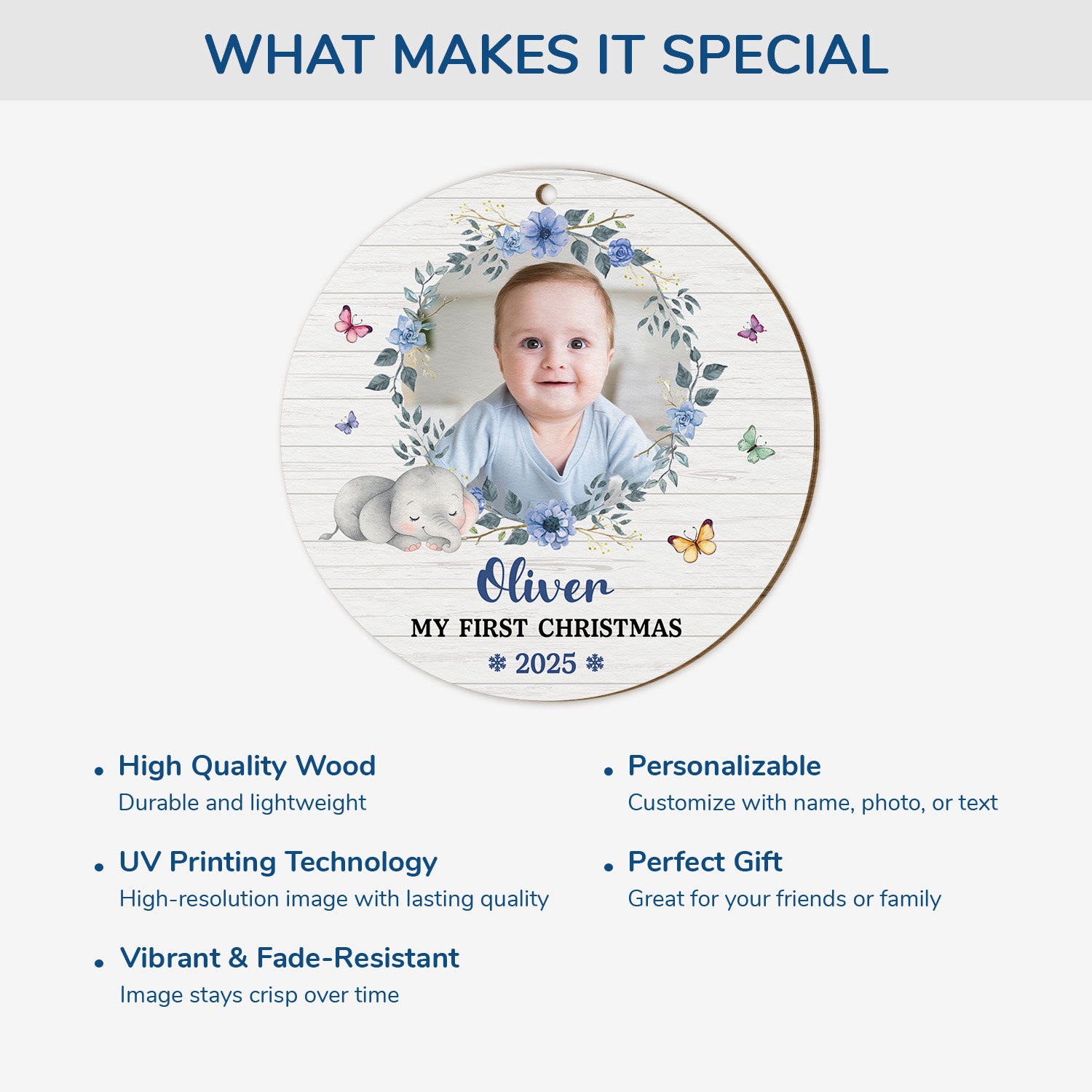 6714OUS4 1 layered wooden newborn ornaments_ with photo custom christmas gifts for kids 6714O8PTK