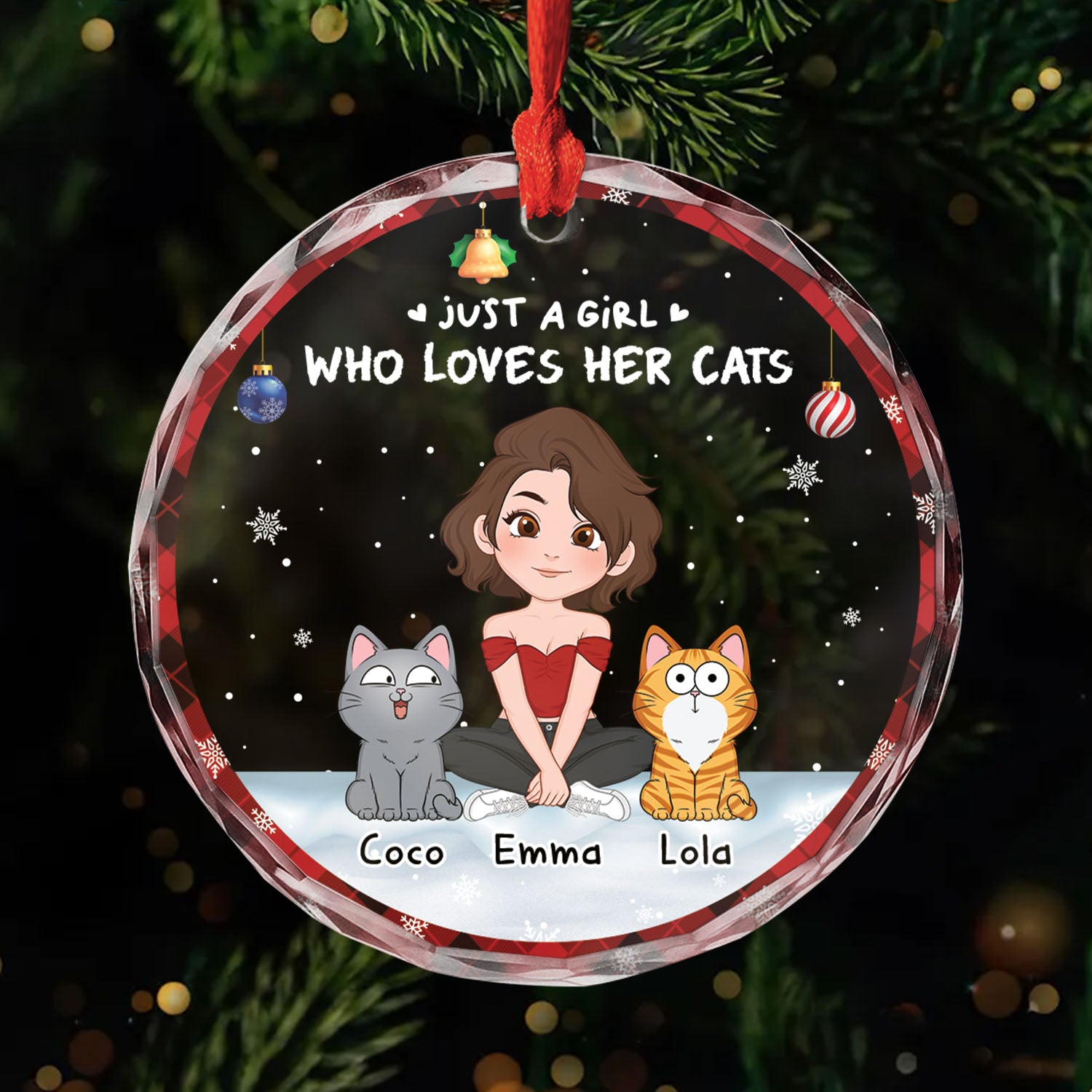 6716OUS1 glass cat ornaments custom christmas gifts for cat lovers_ 6716OKV5D