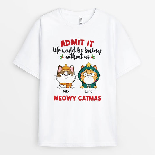 6721AUS1 personalized christmas t shirts cat gifts for humans 6721AKPWD