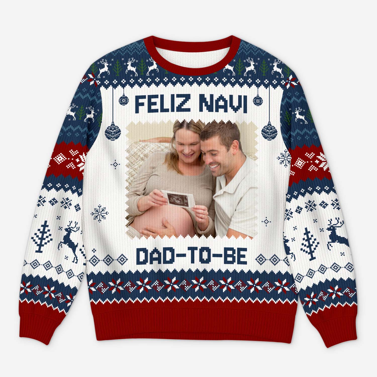 6725WUS1 custom photo ugly christmas sweater gifts for parents to be 6725WKZNB