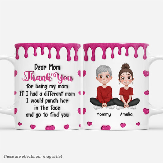 6735MUS1 3d printing effect funny dear mom mug custom gifts for mom and dad 6735M6PTA