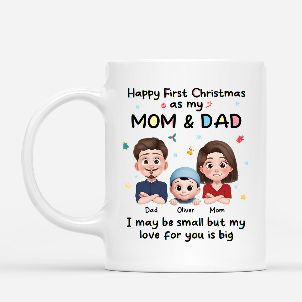 6738MUS1 happy first christmas as my mom dad mug personalized newborn gift 6738M6ZZA