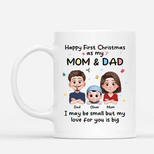 6738MUS1 happy first christmas as my mom dad mug personalized newborn gift 6738M6ZZA