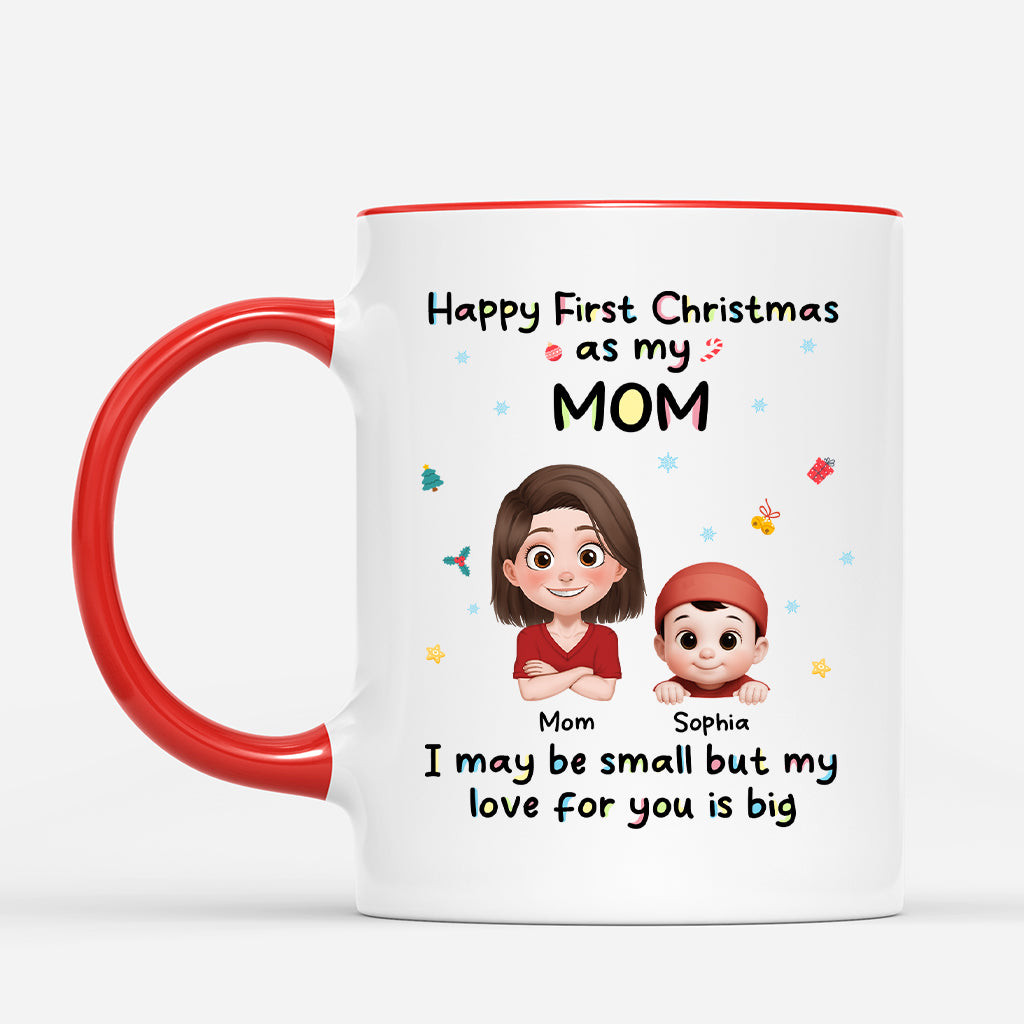 6738MUS2 happy first christmas as my mom dad mug personalized newborn gift 6738M6ZZA