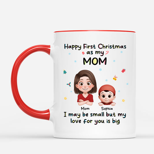 6738MUS2 happy first christmas as my mom dad mug personalized newborn gift 6738M6ZZA