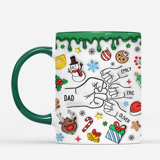 6745MUS2 3d printing effect fist bump mugs with snowflakes_ custom gifts for dad grandpa 6745M6VAB