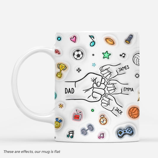 6746MUS1 3d printing effect fist bump mug_ personalized gift for dad grandpa 6746M6PMB