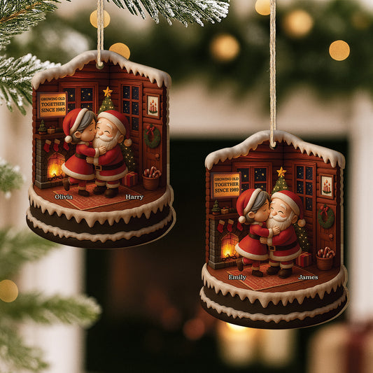 6751OUS2 3d printing effect 1 layered wooden santa claus ornaments custom christmas gifts for couples 6751O