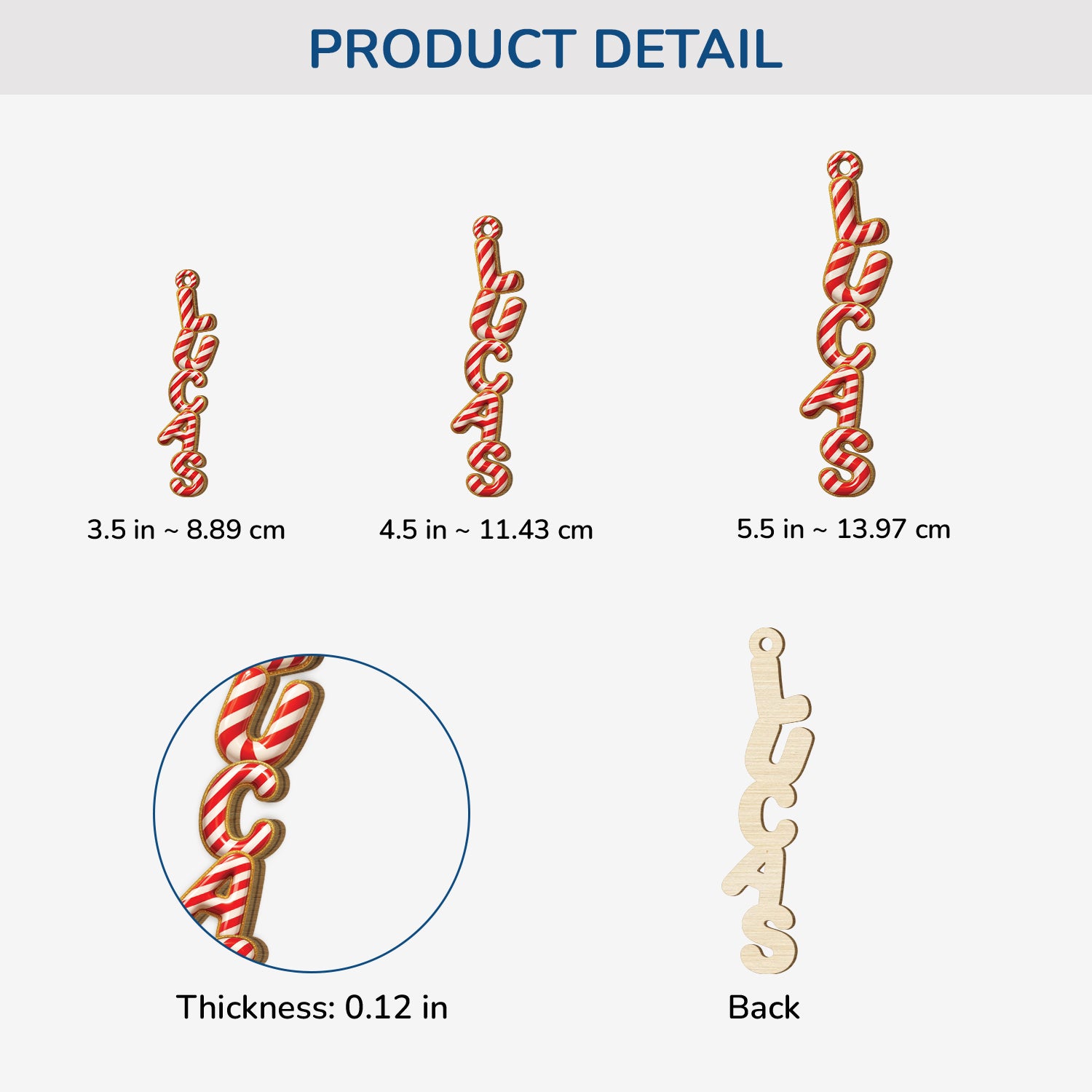 6754OU3 3d printing effect 1 layered wooden candy cane letter ornaments custom xmas gifts_ 6754OTXNB